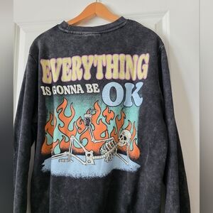 Chemistry Skeleton Everything Is Going To Be OK Graphic Sweatshirt Unisex Size L